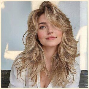 Wavy Bob Wigs Heat Resistant Synthetic Blonde